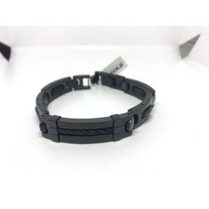 Inox Plated Black with ID Plate Link Bracelet BR1198K